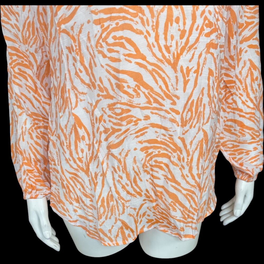 SUSAN‎ GRAVER Passport Top XXS Tangerine Twist Zebra Print Rayon Blend RN81893 - Picture 9 of 14